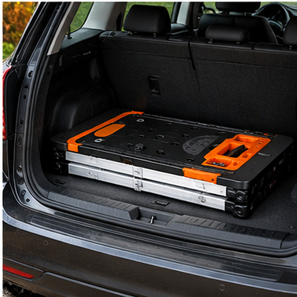 Multifunctional Folding Workbench with Adjustable Height, Built-In Tool Storage, Clamps & Portable Design