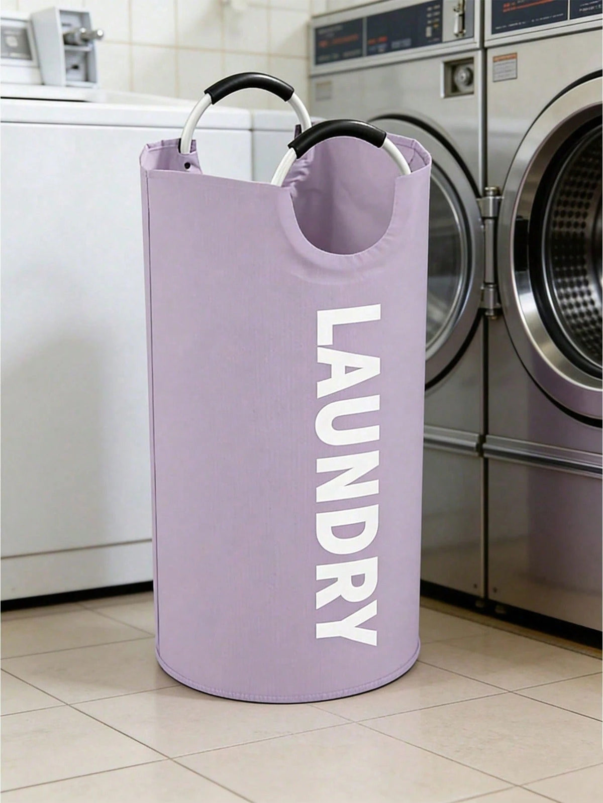 Extra Large High Quality Laundry Basket With Soft Padded Handles - Fabric Laundry Hamper, Foldable Round Basket, Suitable For Various Room Types, Casual Style Clothes Storage Box, Laundry Accessories, Laundry Basket, Space Saving