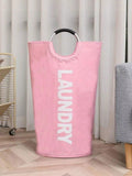 Extra Large High Quality Laundry Basket With Soft Padded Handles - Fabric Laundry Hamper, Foldable Round Basket, Suitable For Various Room Types, Casual Style Clothes Storage Box, Laundry Accessories, Laundry Basket, Space Saving