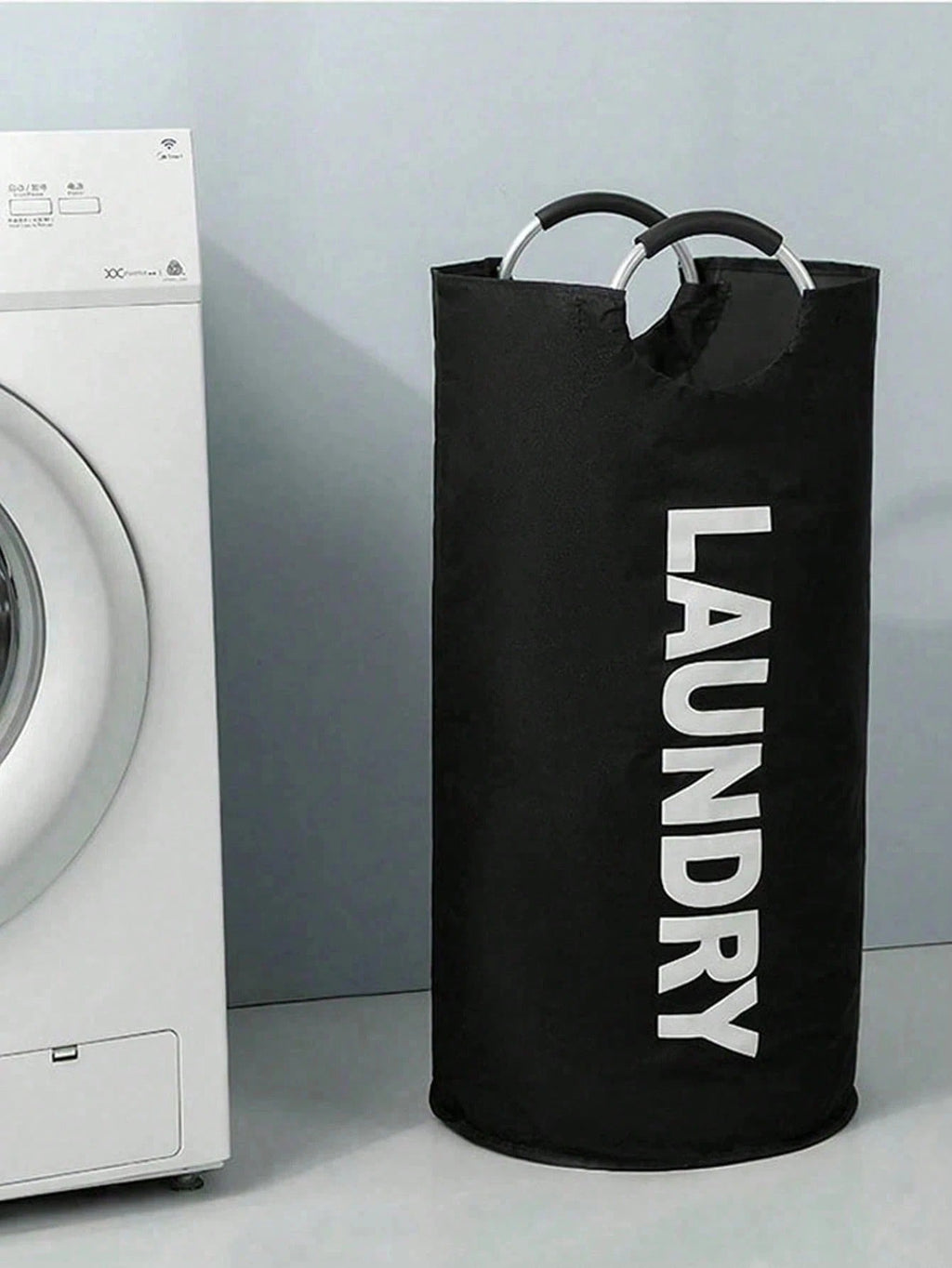 Extra Large High Quality Laundry Basket With Soft Padded Handles - Fabric Laundry Hamper, Foldable Round Basket, Suitable For Various Room Types, Casual Style Clothes Storage Box, Laundry Accessories, Laundry Basket, Space Saving