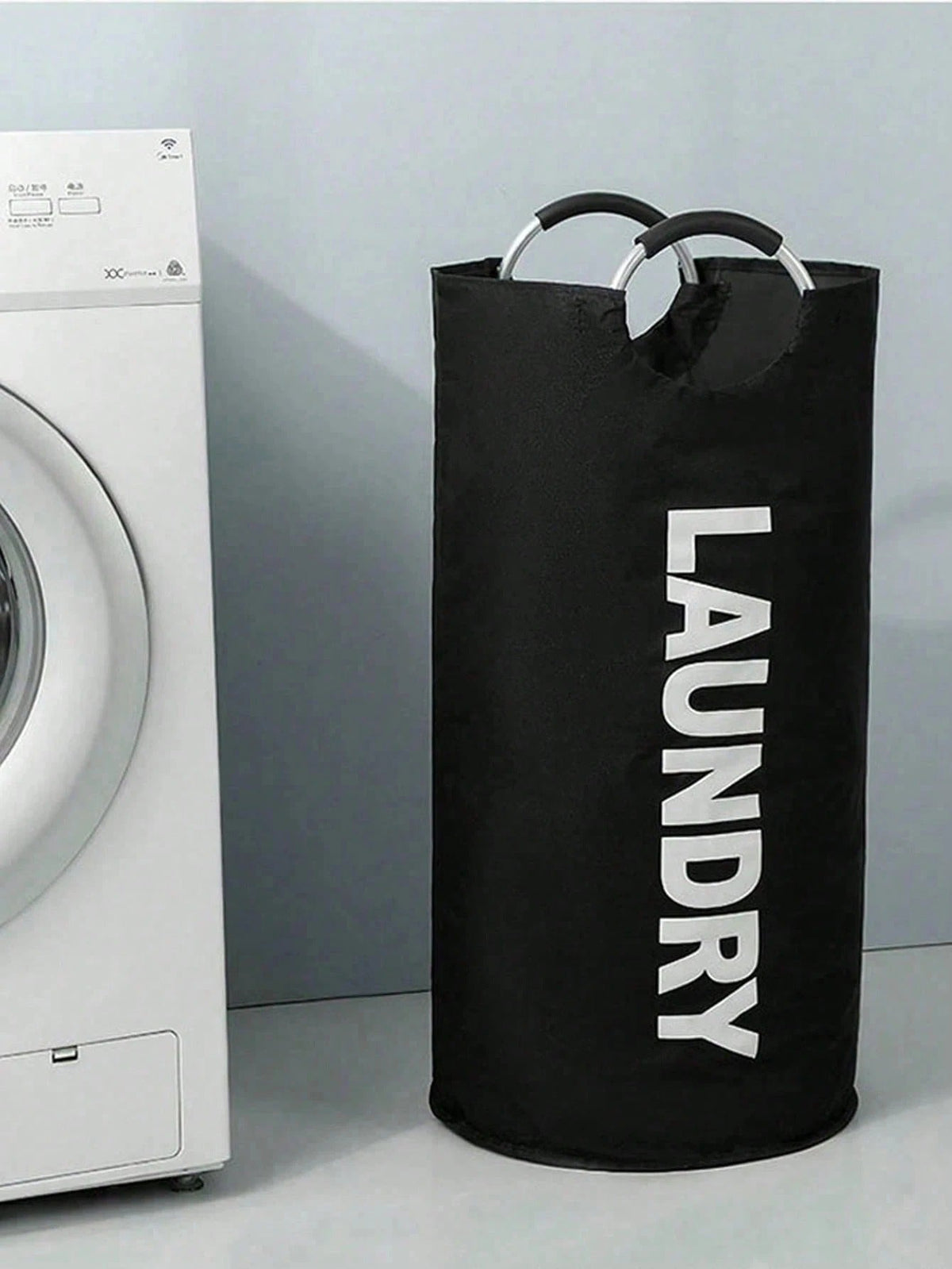 Extra Large High Quality Laundry Basket With Soft Padded Handles - Fabric Laundry Hamper, Foldable Round Basket, Suitable For Various Room Types, Casual Style Clothes Storage Box, Laundry Accessories, Laundry Basket, Space Saving