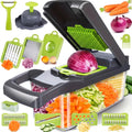 16-in-1 Multifunctional Vegetable Cutter – 8-Blade Food Slicer & Dicer with Storage Container