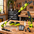 21V Cordless Pole Saw, 8.2FT Extendable with 2×4.0Ah Batteries, Auto Oiler Tree Trimmer