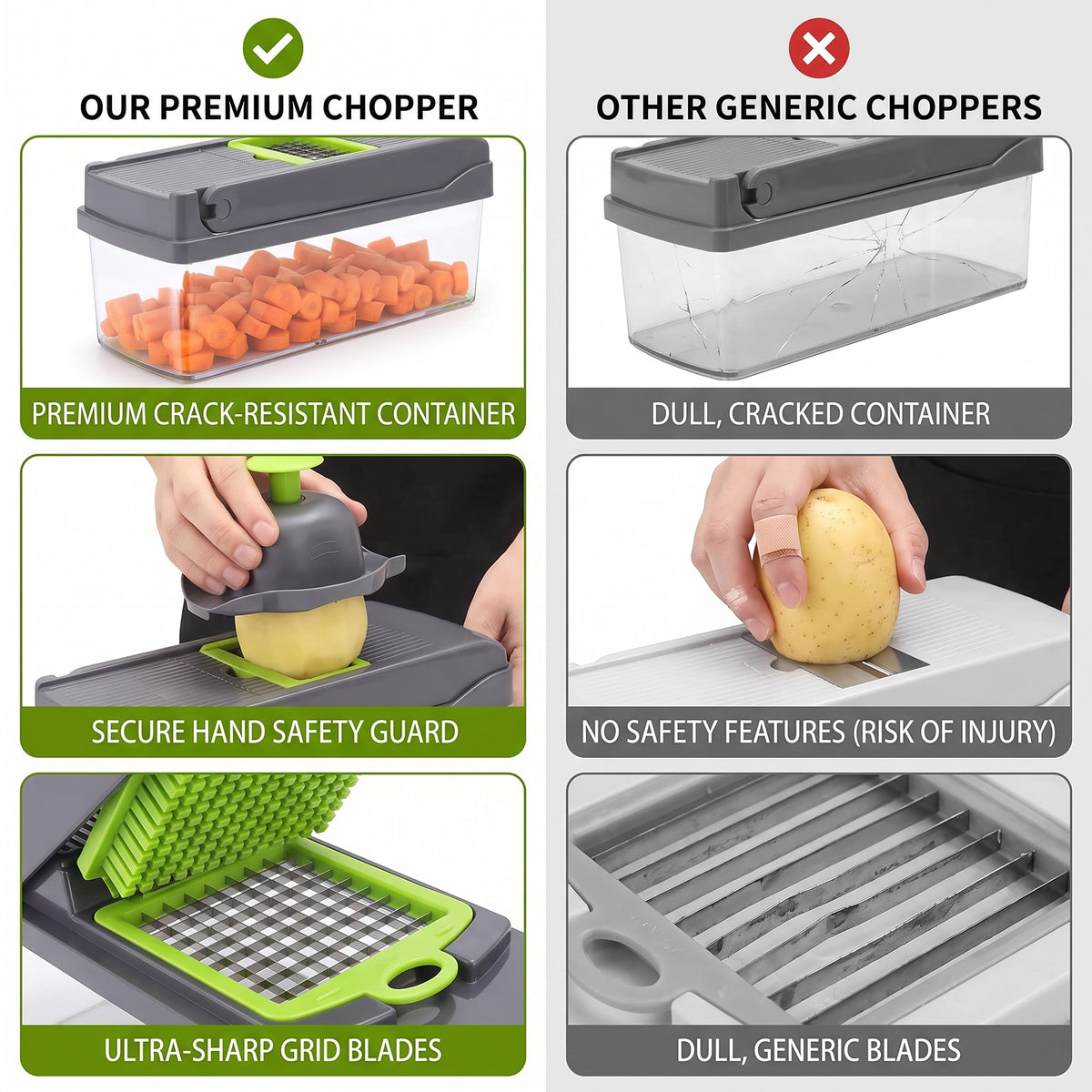16-in-1 Multifunctional Vegetable Cutter – 8-Blade Food Slicer & Dicer with Storage Container