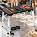 Multifunctional Folding Workbench with Adjustable Height, Built-In Tool Storage, Clamps & Portable Design